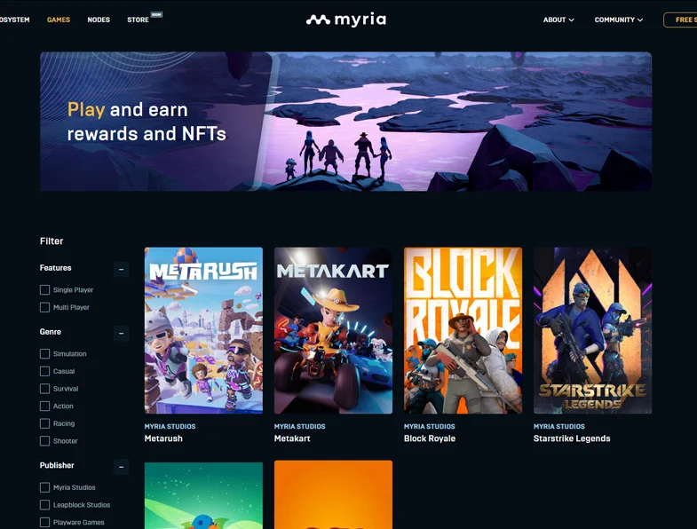 Myria:区块链Gaming Ecosystem &Ethereum L2扩展