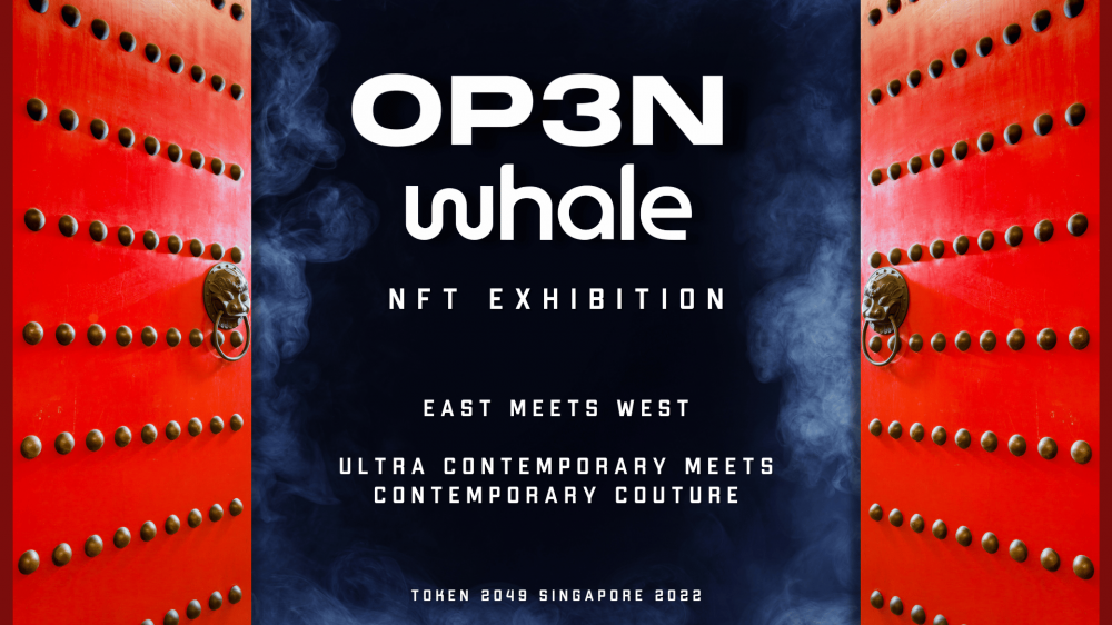 新加坡 OP3N WHALE NFT 展览海报图片