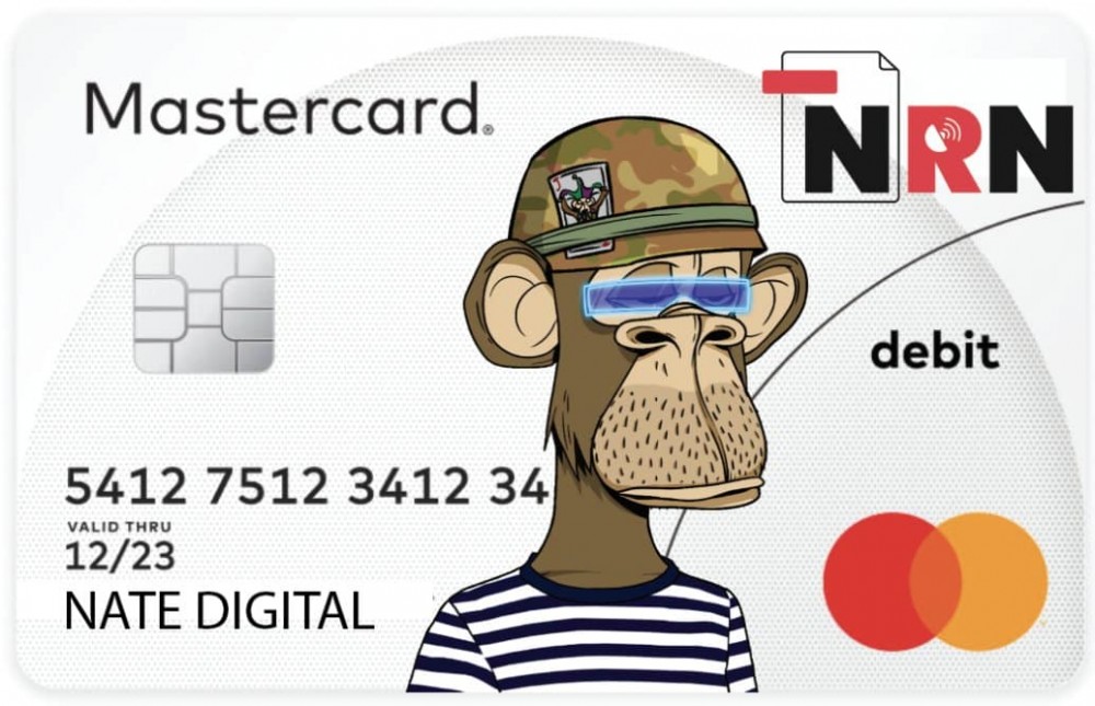 带有 Bored Ape 的 hi 可定制 NFT 借记卡的图像