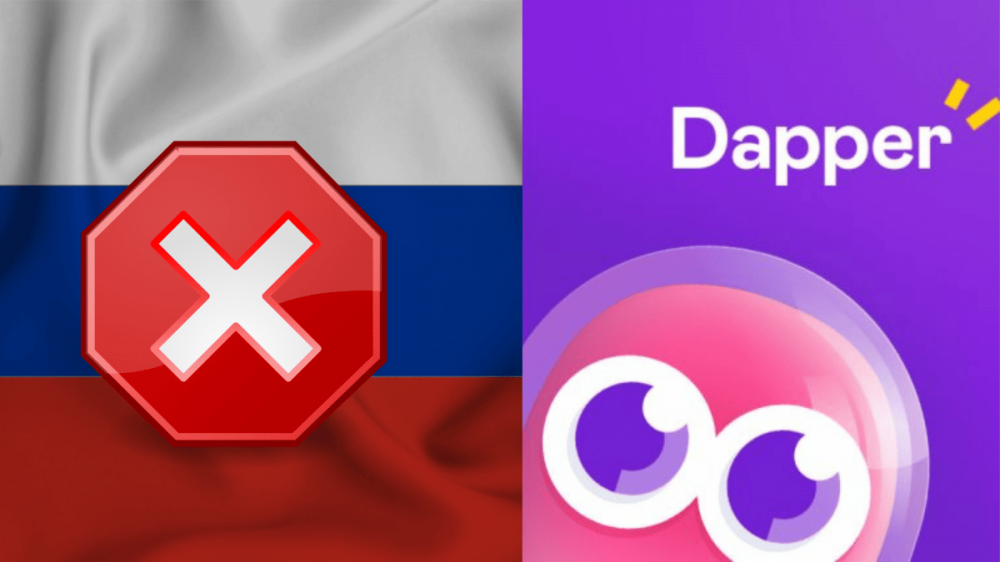 Dapper Labs 标志与俄罗斯国旗