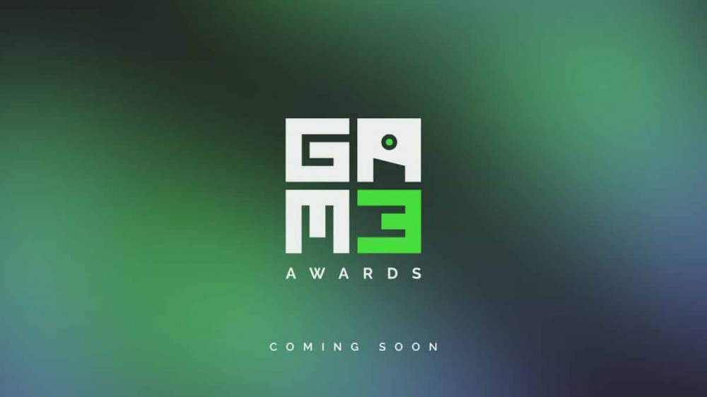 绿色背景的 GAM3 奖标志图像