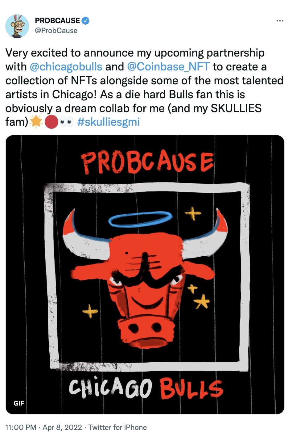 PROBCAUSE x Chicago Bulls NFT 系列以公牛为特色