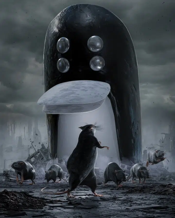 NFT 艺术家 Beeple 以 ZachXBT 的企鹅 PFP 为特色的艺术作品