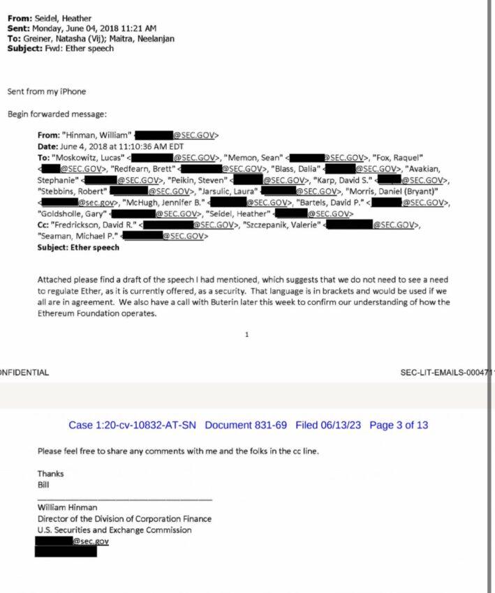 加密社区对 Hinman 文件在 SEC 与 Ripple 诉讼中的发布做出反应