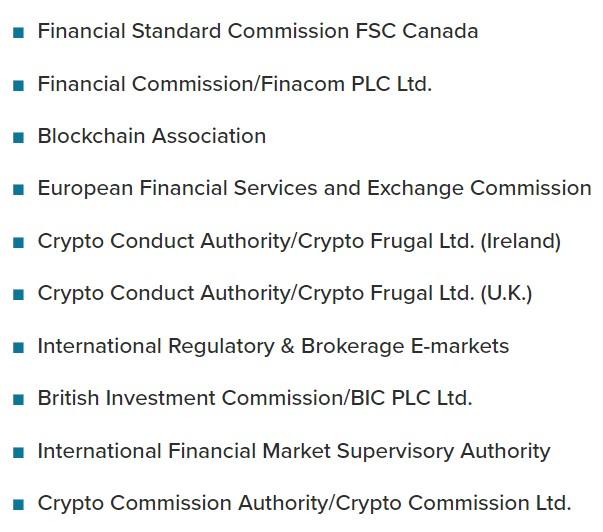加拿大监管机构发布的虚假网站投资者警报列表。资料来源：CSA