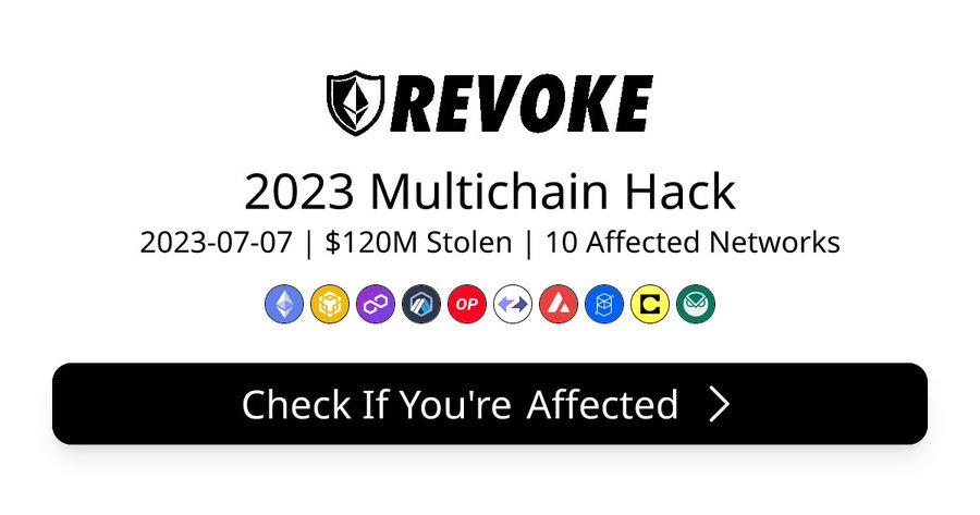 Revoke 提醒用户注意多链黑客攻击（来源：Twitter）