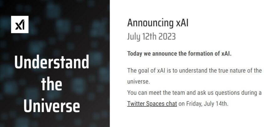 xAI，一家将与 OpenAI、Homepage 竞争的人工智能公司。来源：xAI